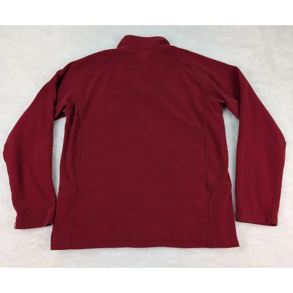The North‎ Face Full Zip Fleece Jacket Men's L Red Polartec Pockets Mid Weight